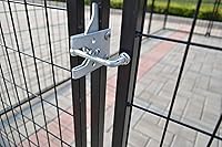 Vista 6 de Nueva Perrera modular para perros, panel de acero soldado resistente, cubierta para mascotas, 5 pies de ancho x 10 pies de largo x 5.5 pies de alto