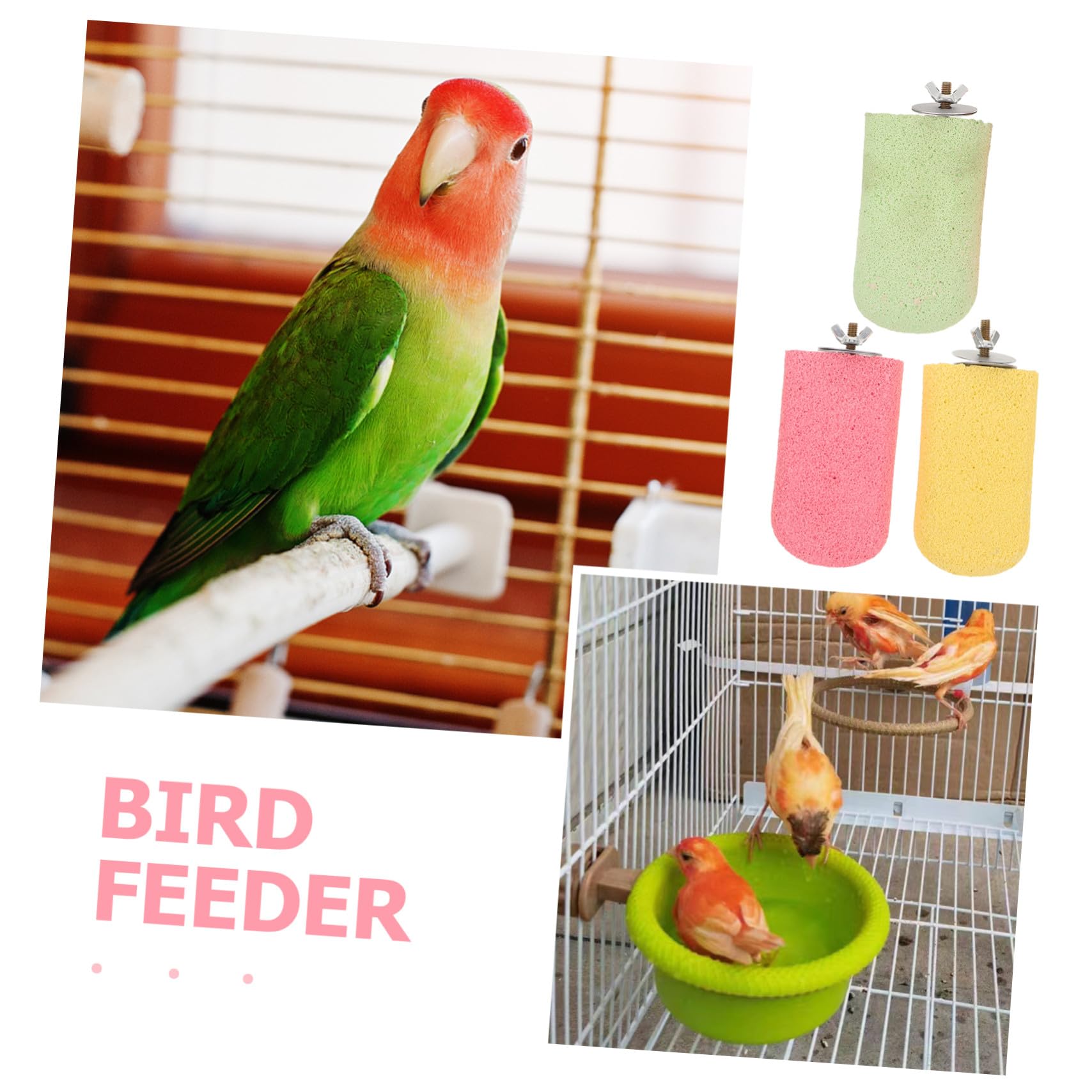 3 Piezas Perchas para Loros Plataforma para Pájaros Soporte para Loros Juguete Interactivo para Jaulas De