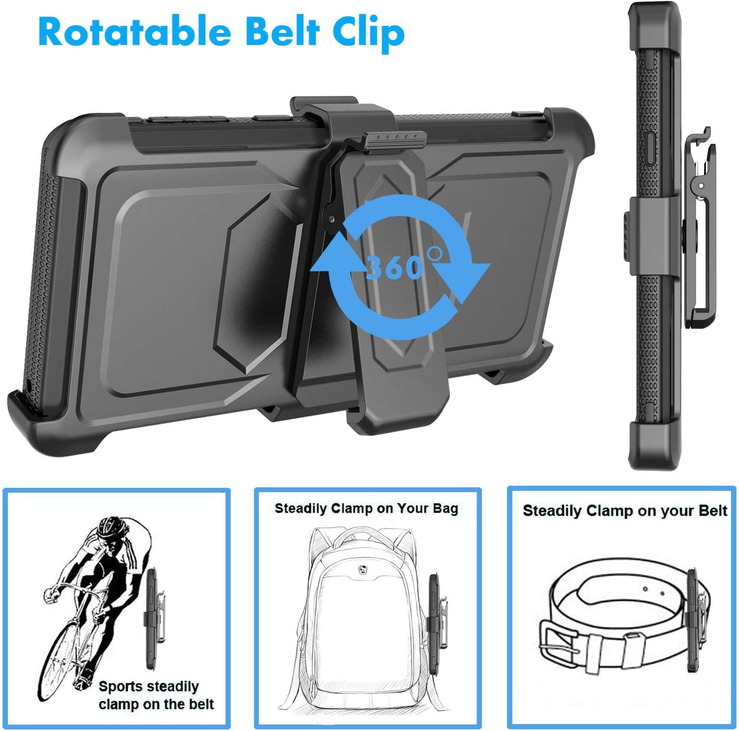 Njjex Case Compatible with Samsung Galaxy Note 9, [Nbeck] Shockproof Heavy Duty Rugged Locking Swivel Holster Belt Clip Kickstand Full Body Hard Shell Phone Cover Case for Samsung Note 9 [Black]