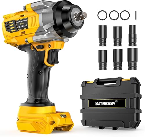 Llave de impacto compatible con DeWalt 20V MAX Batería: 1/2 pulgada Hog Ring Impact Driver High Torque - Pistola de impacto inalámbrica de 1360
