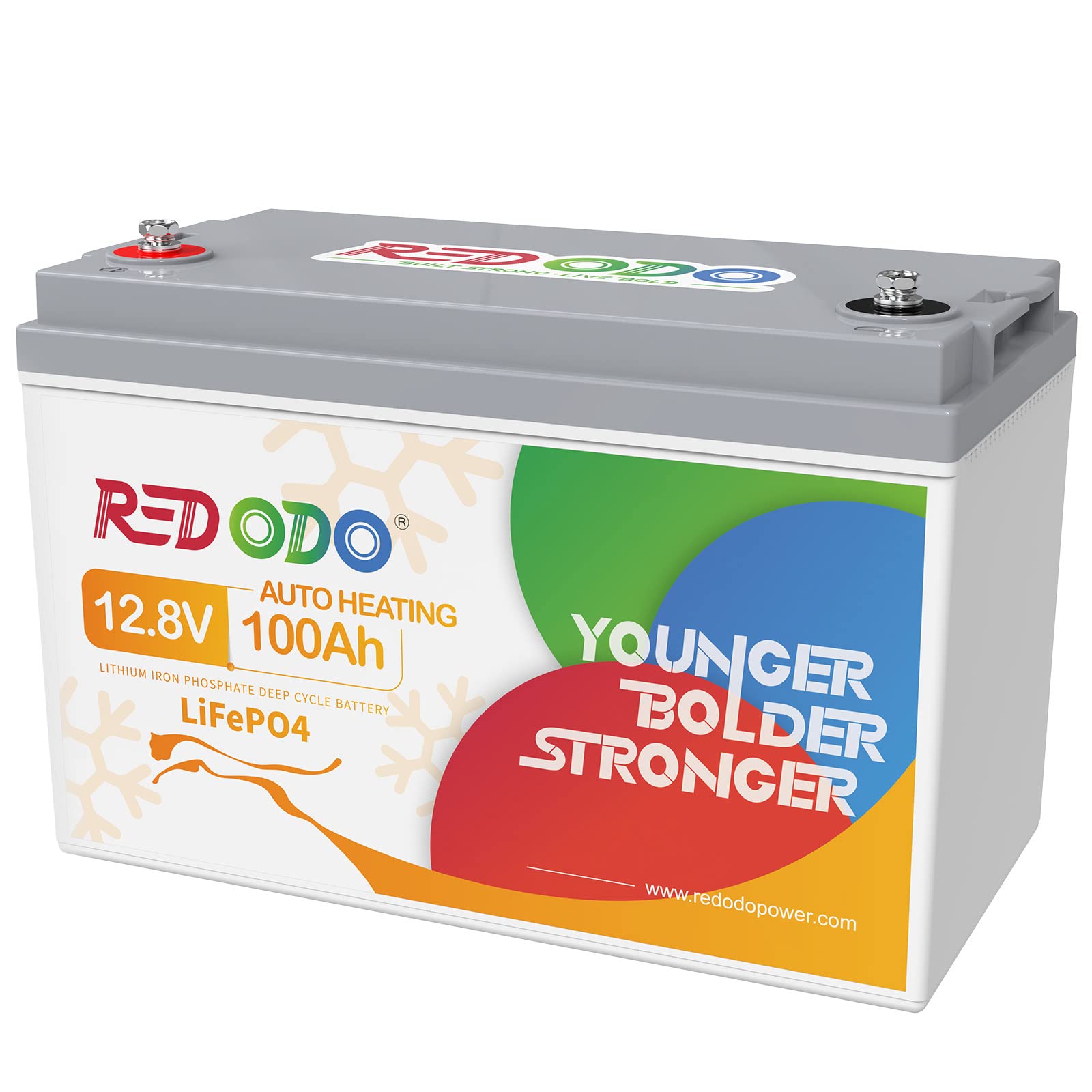 Redodo Akumulator LiFePO4 12 V 100 Ah z samoczynnym ogrzewaniem, 100 A BMS, 1280 Wh, do 15000 cykli, 10 lat żywotności, idealny do samochodów kempingowych, Off Grid, Marine i łodzi