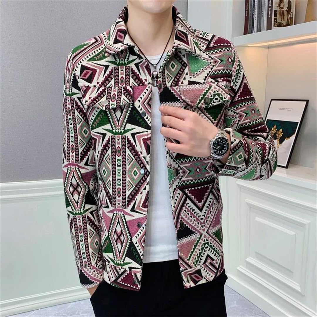 Męskie koreańskie kurtki biznesowe Slim Fit Youth Social Streetwear płaszcze retro kurtka z nadrukiem