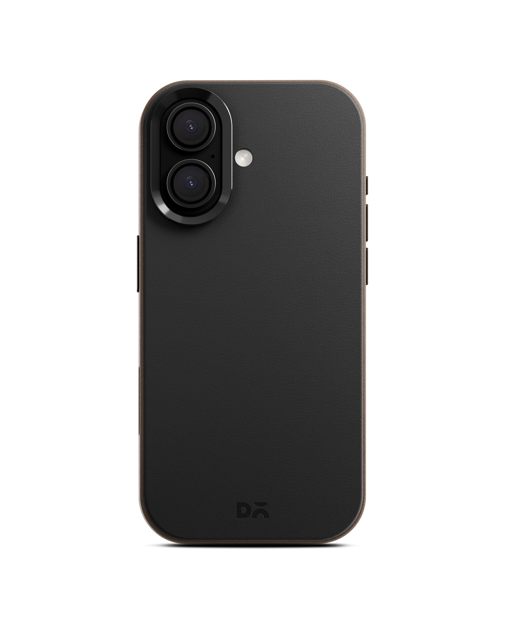 DailyObjects Leatherite Case for iPhone 16 Black-Beige - Image 1