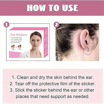 60PCS Cosmetic Ear Corrector, Waterproof Ear Tape for Big Ears, Solves Big Ear Problem with Stickers, Ear Stickers for Fixing Protruding Ears