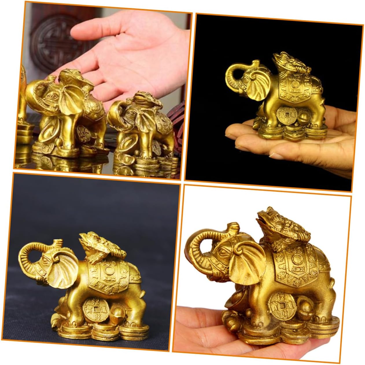 Brass Elephant Figurine Decorative Animal Ornament for Home and Office Decor Miniature Elephant Statue for Tabletop Unique Desk Sculpture Figurines for and