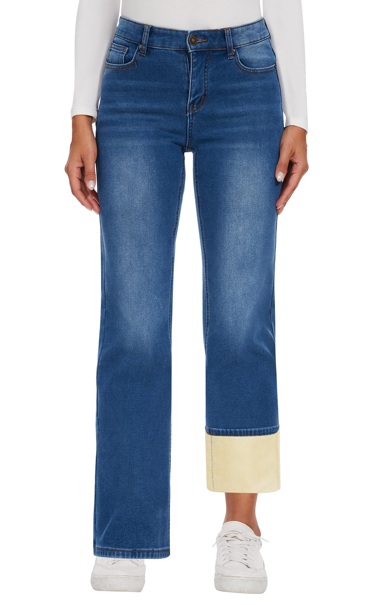 KDF Fleece Lined Jeans Women