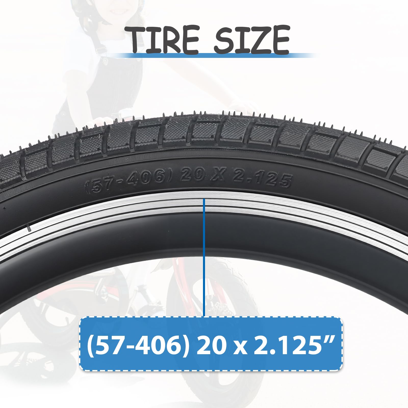 ZUKKA 2-pak 20 x 2.125 opona rowerowa dla dzieci, 2 sztuki, 20 cali, wentyl AV48 mm, 20 x 2,125, opony rowerowe i dętka