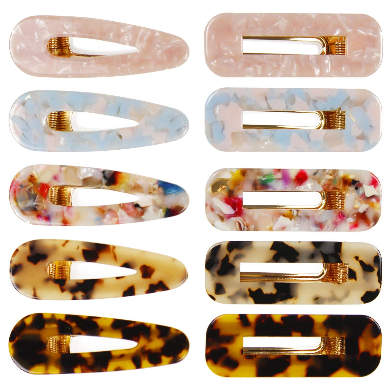 ginoya brothers Fashion Acrylic Hair Clips Non-Slip Large Barrettes Geometric Acrylic Resin Alligator Hair Clip Hair Pins Barrettes for Women Ladies Hair Accessories (Round 5 PCS) - Image 3 thumbnail