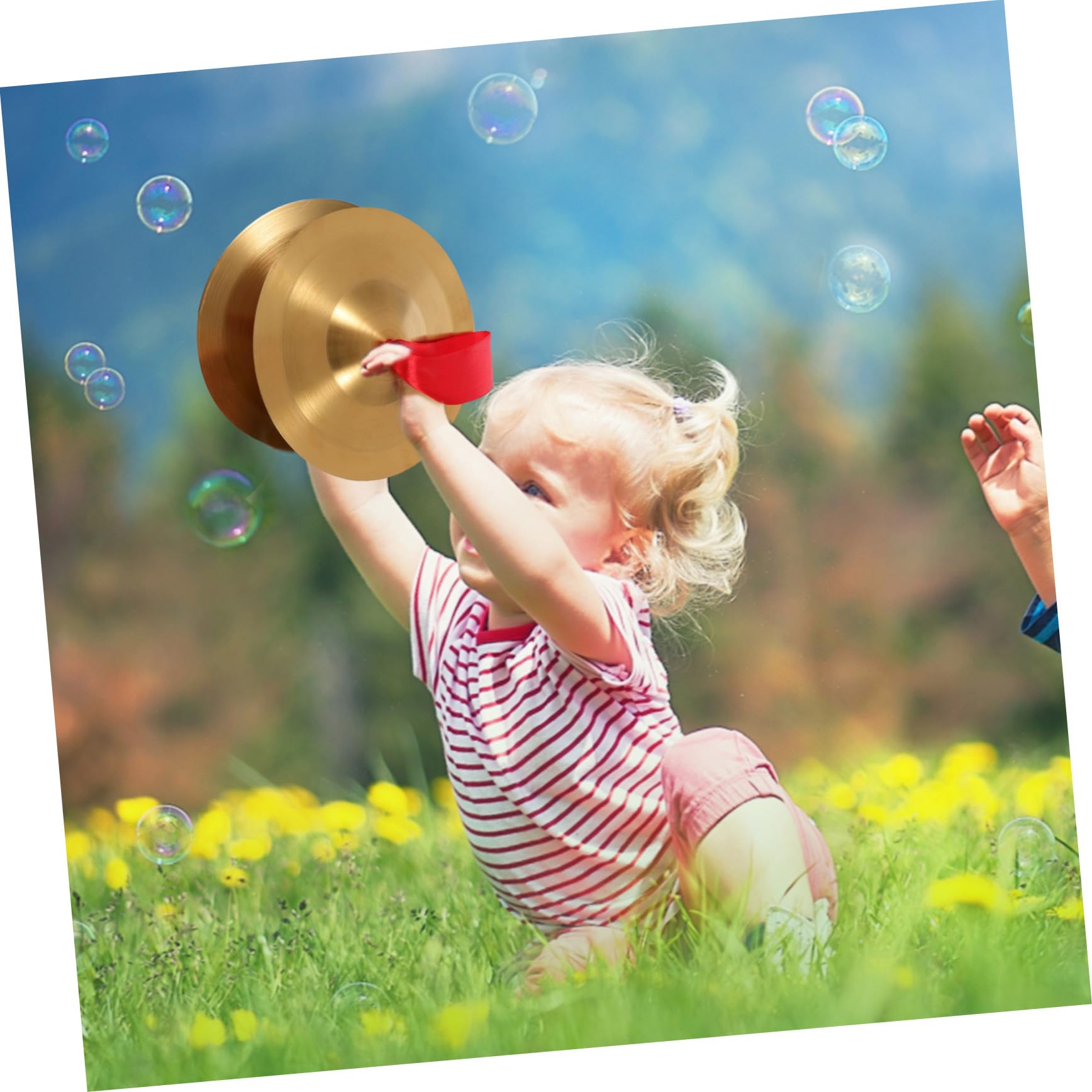 ibasenice Handgong Kupferbecken Minigong Gonginstrument Schlaggong Warngong Großer Gong Lauter Gong Musikinstrument