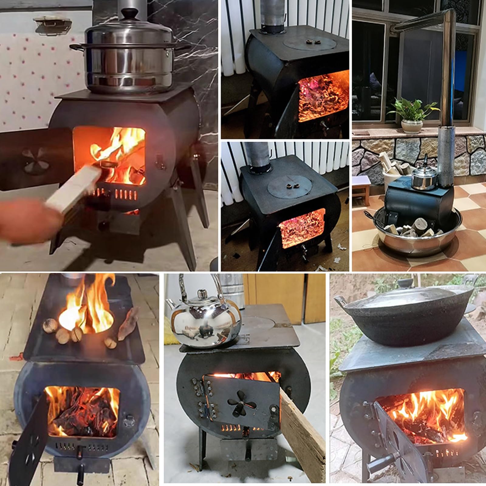Stufa a Legna In Ghisa Resistente Alle Alte Temperature, Stufa a Legna Economica Multiuso per Bollire L'acqua, Cucinare e Grigliare, per uso Interno ed Esterno(50 * 35cm)