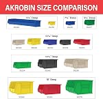 Akro-Mils 30230 AkroBins Bacs de rangement en plastique, bacs empilables pour garage, garde-manger, artisanat, 11" x 5" x 5", Bleu, 12-Pack