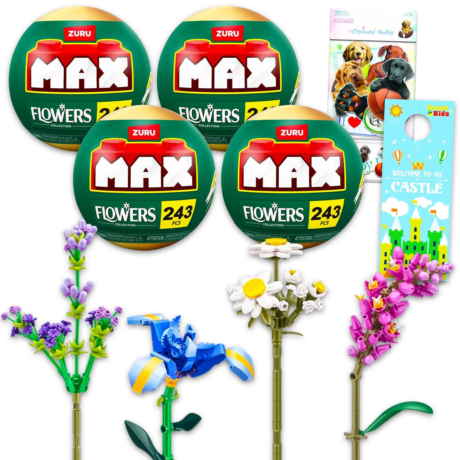 Amazon.com: Zuru Max Floral Set - Bundle of Buildable Daisy, Iris