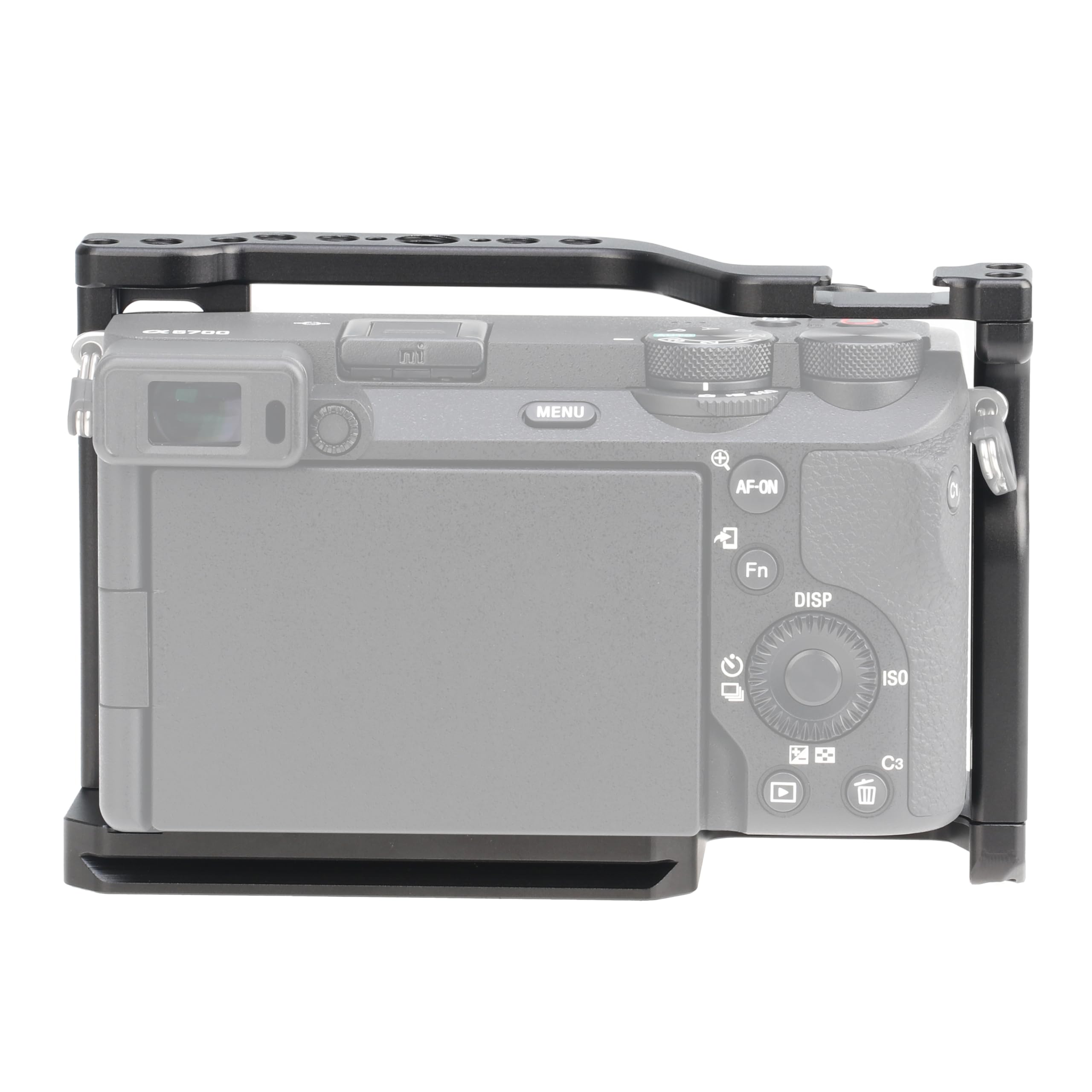 Hersmay A6700 Camera Cage Support, Video Stabilizer Kamera Jaula con Top Handle für Sony A6700 Kamera Zubehör DSLR Rig mit Cold Shoe, Handle Locating Holes, Multiple 1/4" 3/8" Screw Holes