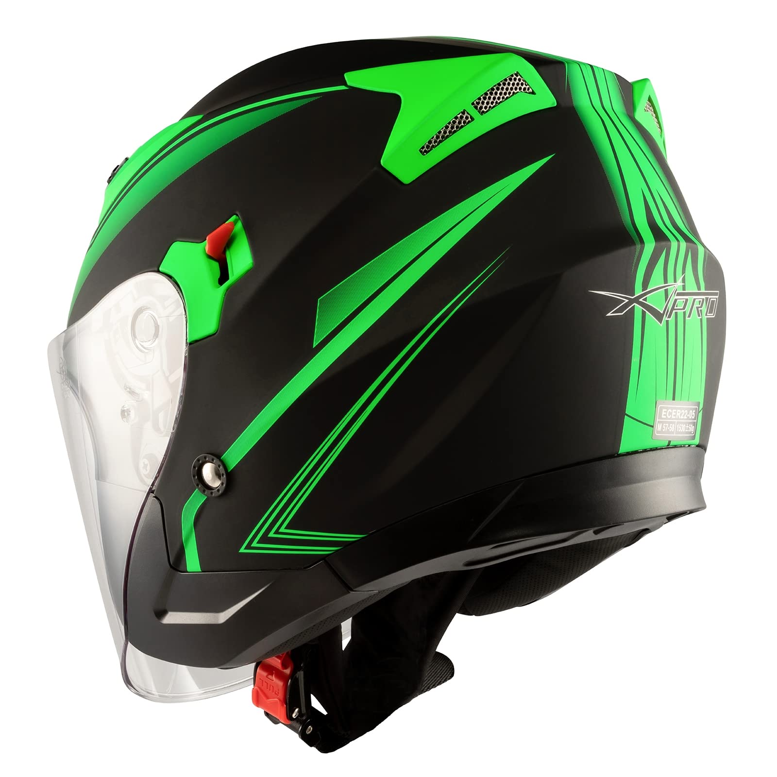 Jet Moto Casco Scooter Visiera Doppia ECE 22-06 Certificato Nero Opaco Fluo M Jet Moto Casco Scooter Visiera Doppia ECE 22-06 Certificato Nero Opaco Fluo M