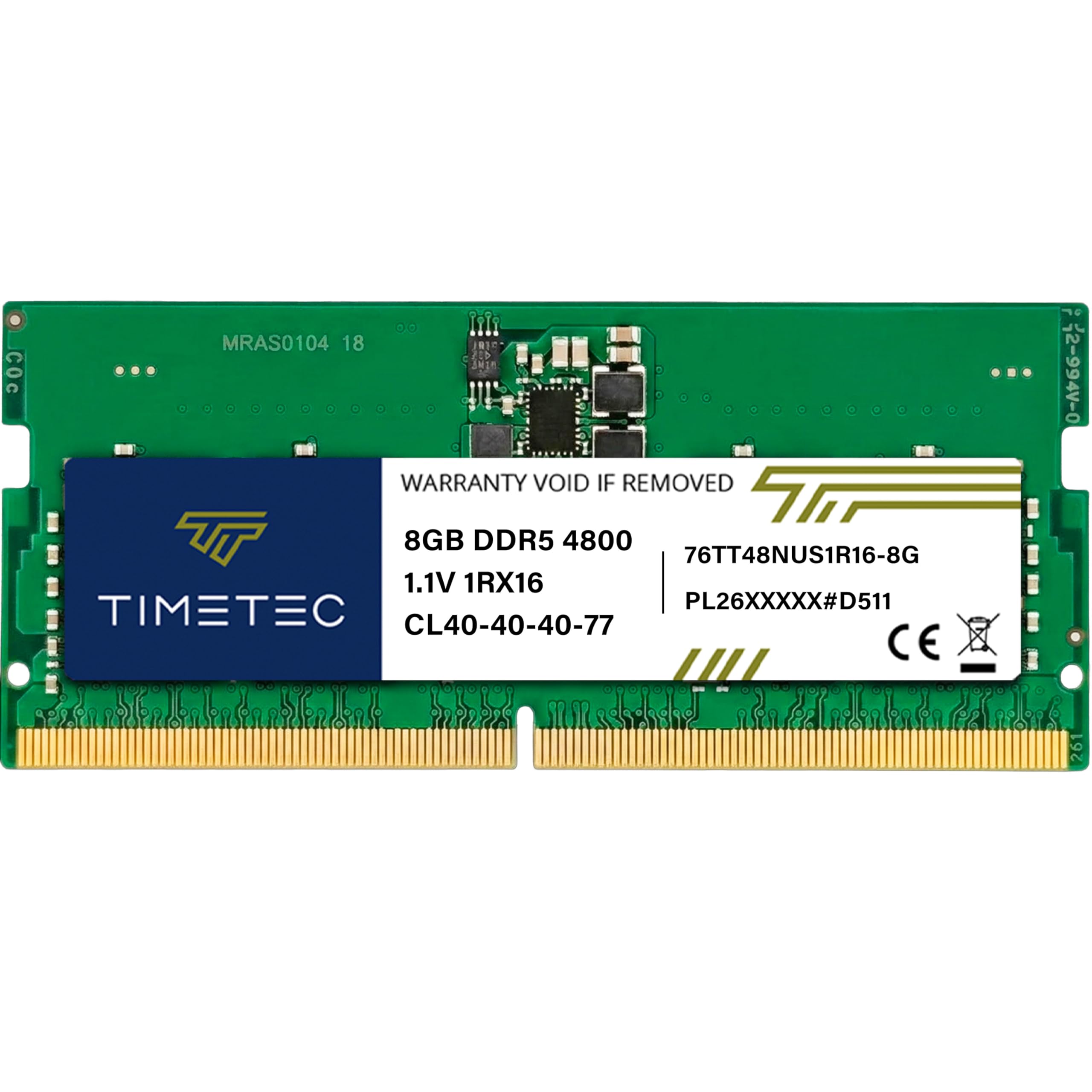 Timetec 8GB DDR5 4800MHz PC5-38400 Unbuffered Non-ECC 1.1V CL40