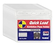 250 Pack - WTQ Zipperless Badge Holders (Fits 4x3in Inserts), Horizontal, Non-sealable, Quick Open Vinyl Pouch for Name Badge, Clear Plastic Sleeve for Tickets, Sports Cards