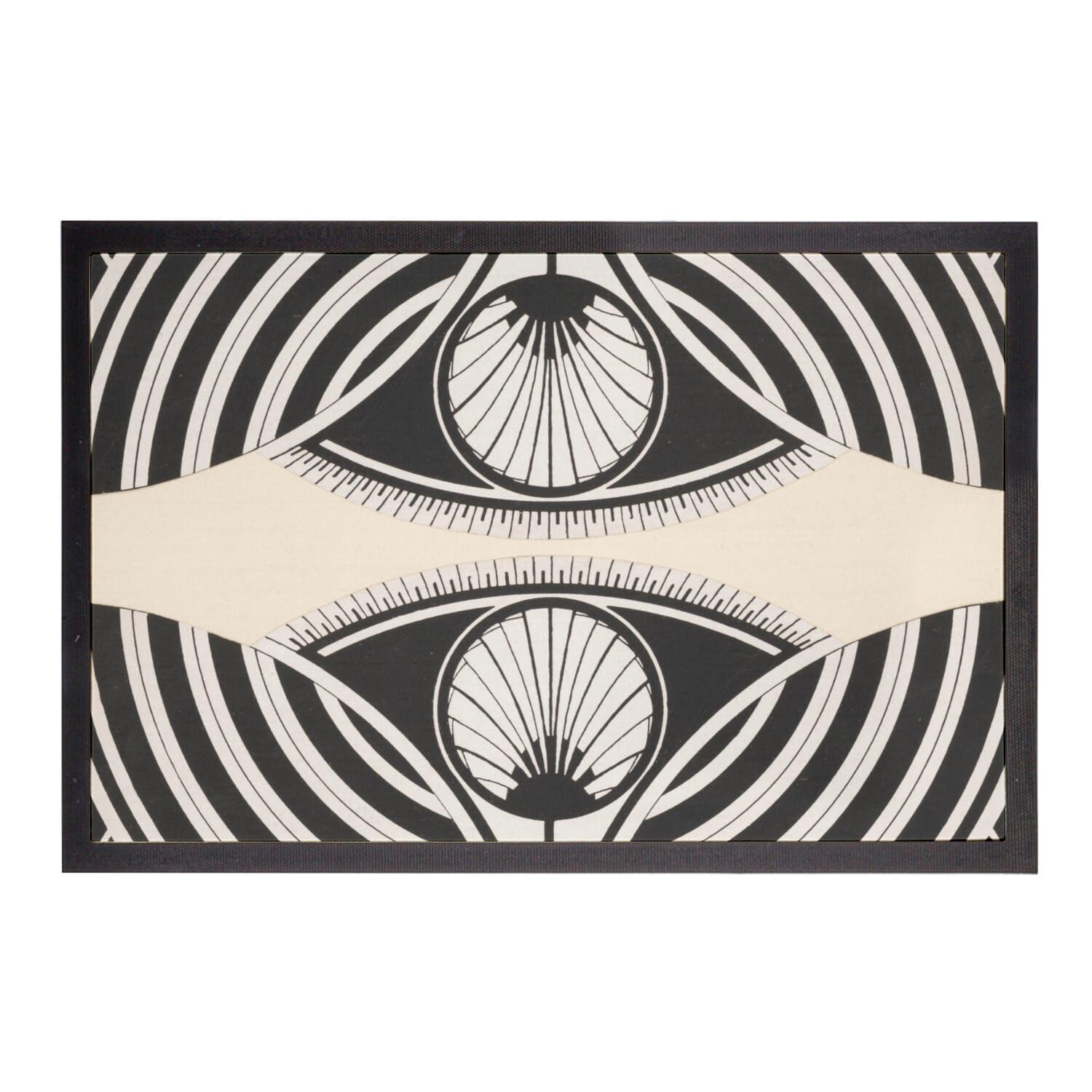 Paillasson motif géométrique moderne monochrome tapis entrée original 60x40cm formes