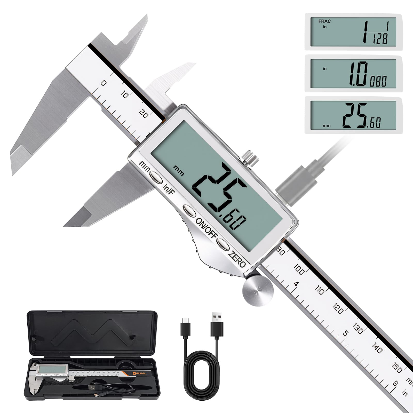 HARDELL Digital Caliper - Rechargeable & Accurate -1 HARDELL Digital Caliper - Rechargeable & Accurate -1