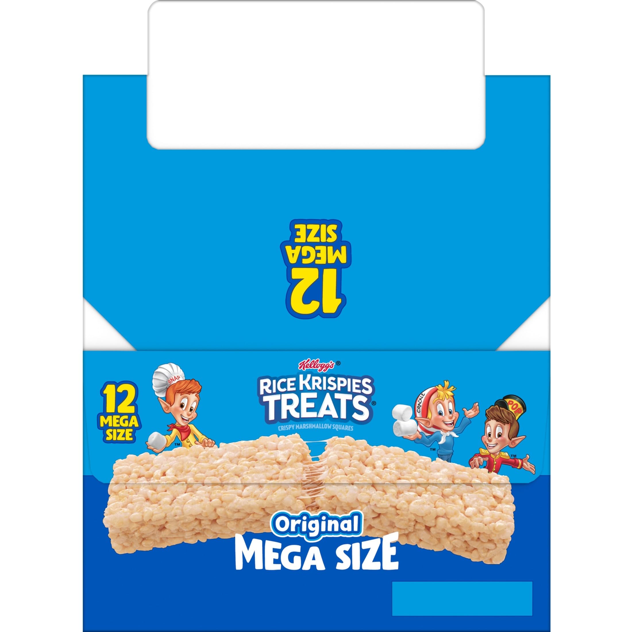 Rice Krispies Treats Mega Bars Duże bary z przekąskami Marshmallow, przekąski dla dzieci, oryginalne, pudełko 750 ml (12 batonów)