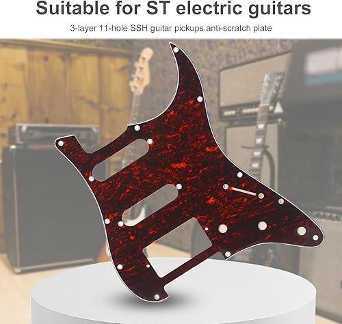 Miniatura 83 de SAPHUE TL Pickguard - Agujero de recogida de bobina individual de 3 capas, agujero de 8 tornillos, placa de rascar para guitarras eléctricas