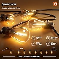 Vista 4 de addlon - Serie de luces LED para exteriores de 7.6 m con focos Edison irrompibles, cadena resistente a la intemperie y de grado comercial, luces