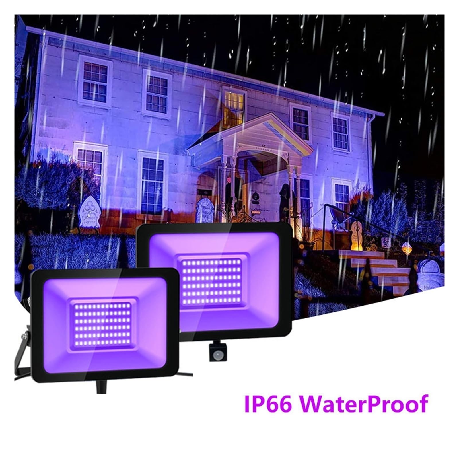 Światła Sceniczne, LED 50W UV czarne światło Indukcja ludzkiego ciała Reflektory do akwarium Outdoor Halloween Party DJ Stage Buried Lamp(Body Induction 1 PCS)