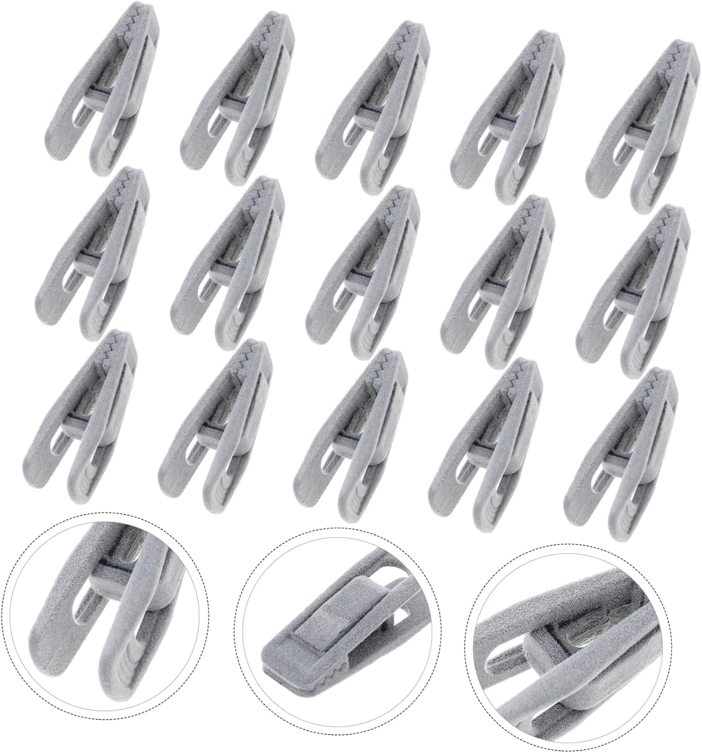 Ciieeo 20pcs Heavy-Duty Plastic Hanger Clips for Laundry Gray Sturdy Clothespins for Clothes Towels and Beach Towels for Drying and Organizing