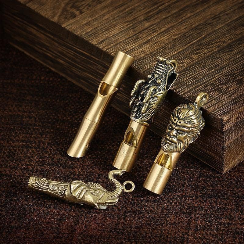 Miniatura 2 de Comimark Collar con colgante de silbato de dragón de latón de metal único de 3 piezas, perfecto para deportes al aire libre, senderismo de