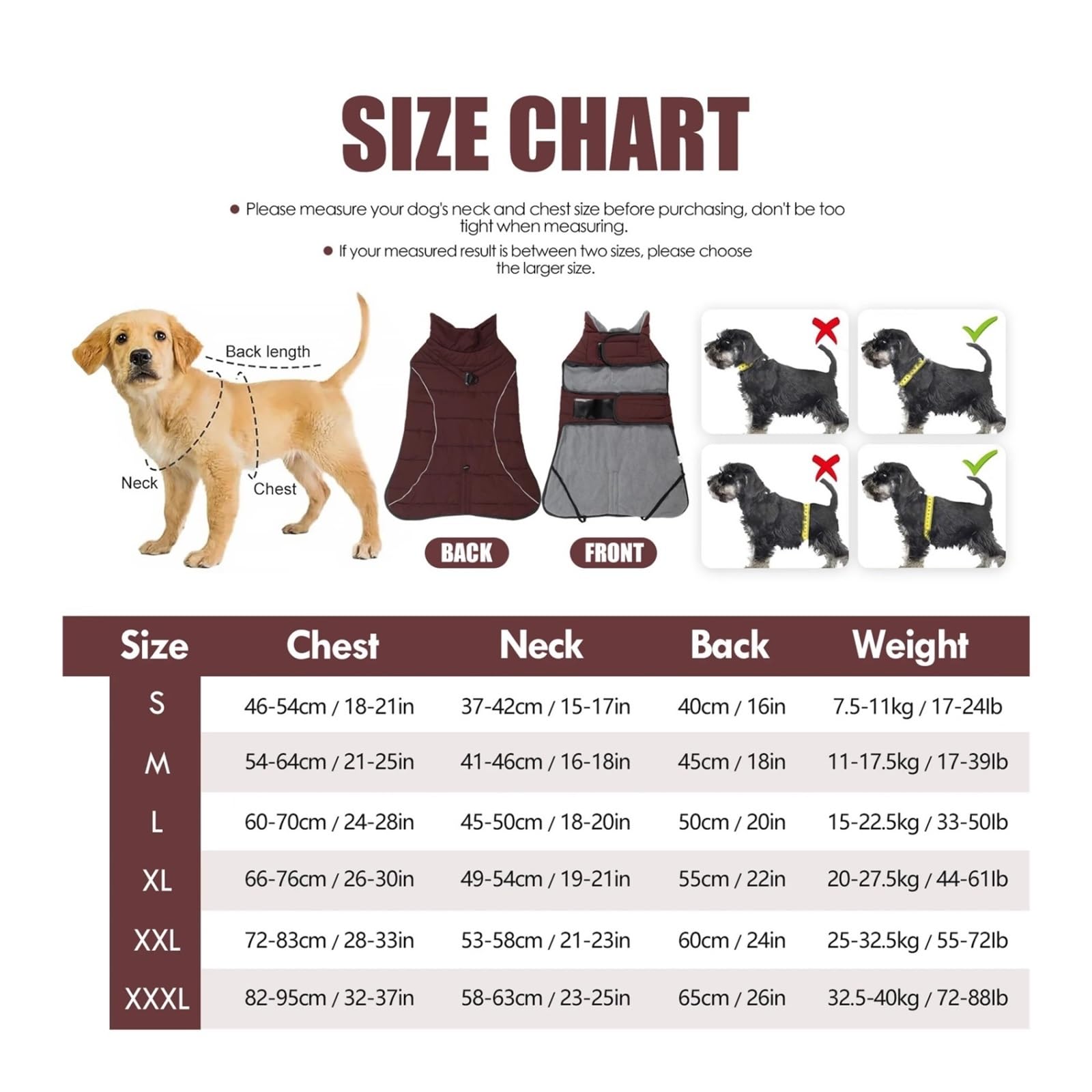 Manteau pour Chien, Veste d'hiver imperméable et Coupe-Vent, col roulé réfléchissant réglable, 1 pièce(Color14,M)