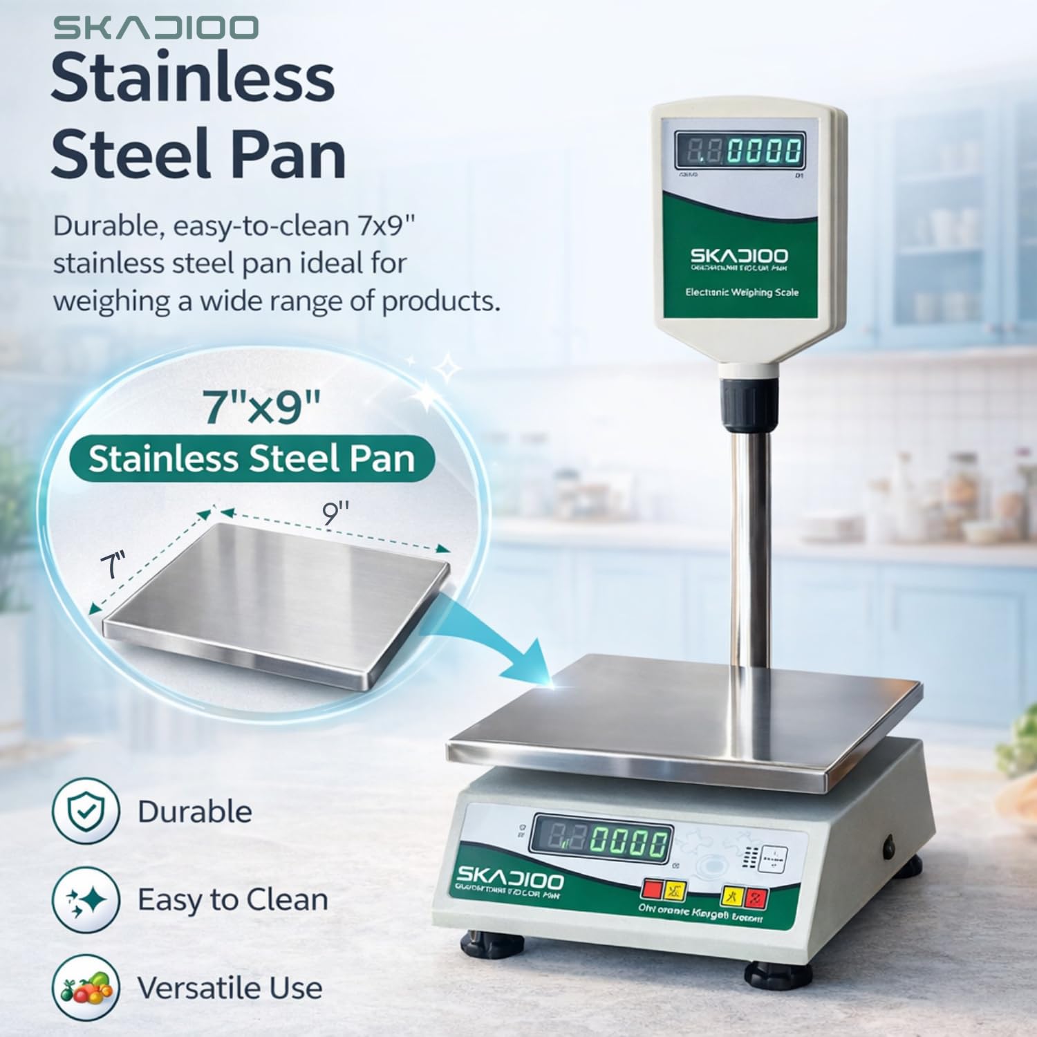SKADIOO 30kg Digital Scale - Commercial Weighing Machine -4