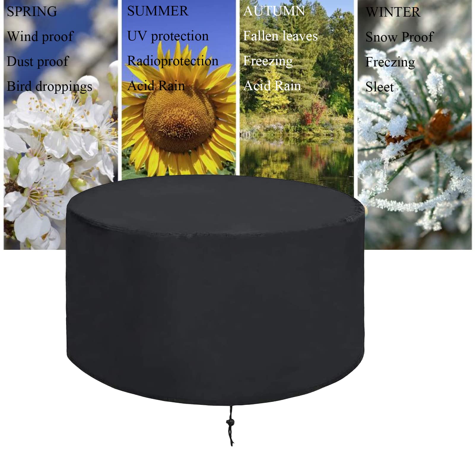 ZHANGY Abdeckung Für Gartenmöbel Wasserdicht 231x119cm, Abdeckhaube Runde Gartentisch, Abdeckhaube Schutzhülle Abdeckplane Für Gartenmöbel, Staubfest Abdeckung Gartenmöbel Rund Wasserdicht