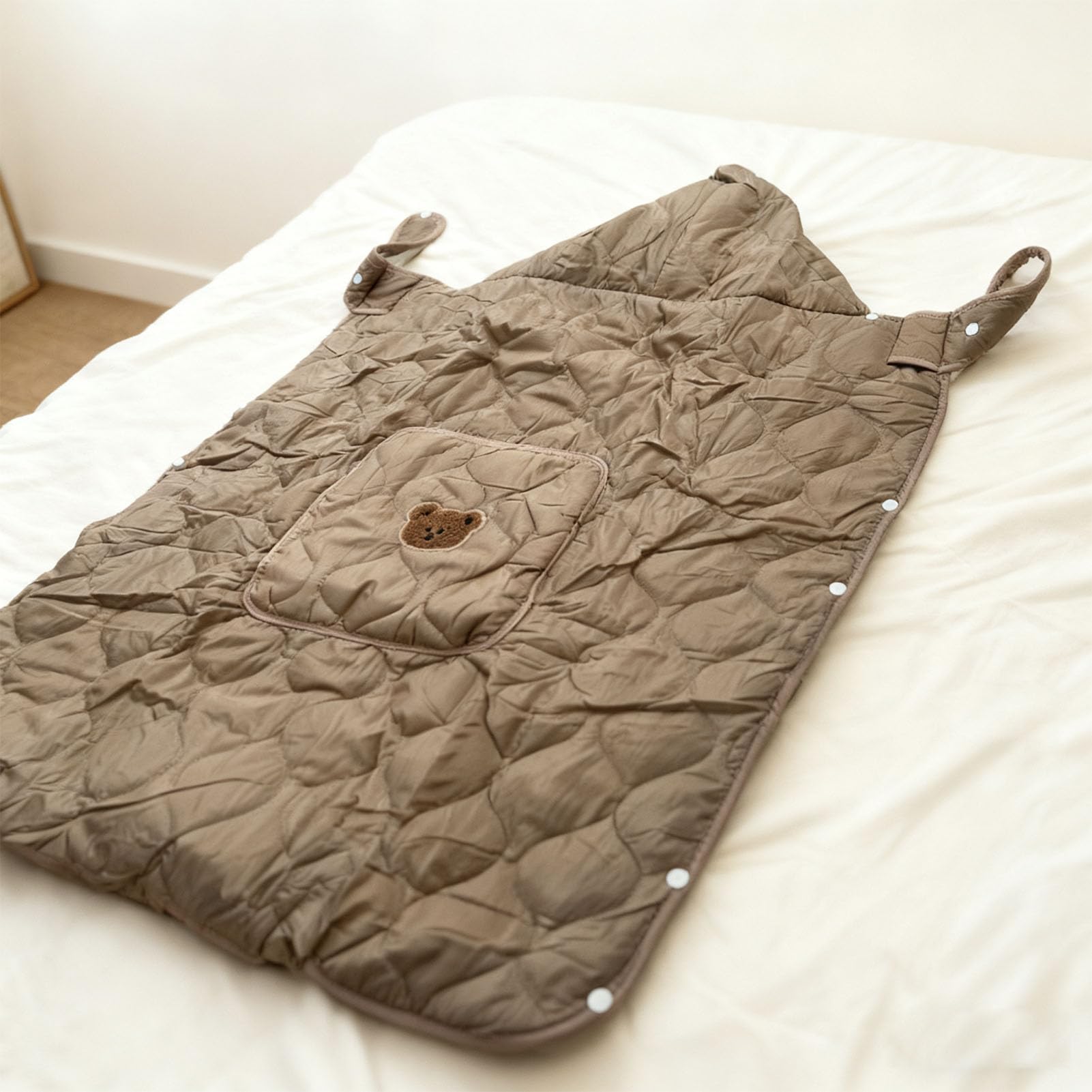 ViaGasaFamido Copertura per, Coperta per Passeggino Antivento e Protezione Solare con Cappuccio Giocoso a Forma di Cartone Animato, per Neonati e Bambini da 0 a 12 Mesi (Caffè)