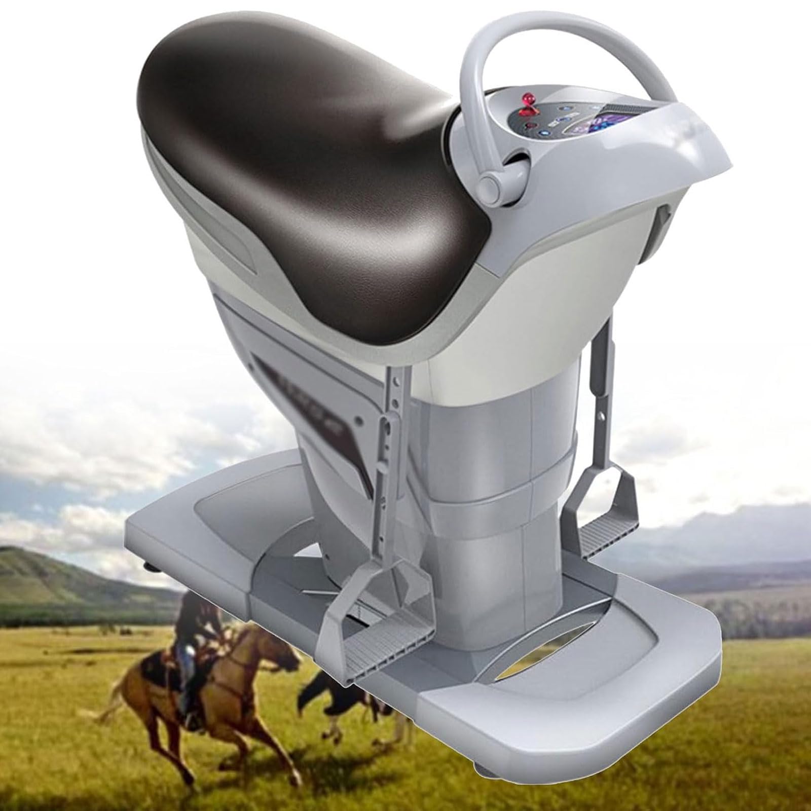 JOSBY Simulation Horse Riding Fitness Machine, With Lcd Display, Capacity 330lbs/20 Speeds/safety Switch, 200w Indoor Electric Abdominal Exercise Machine, Calorie Monitoring, For B