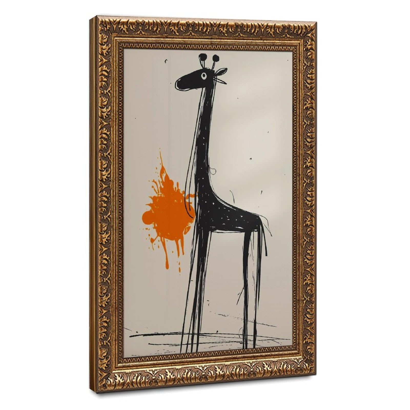Bareronor Simple And Playful Giraffe Canvas Poster Bedroom Decor Landscape Office Room Decor Gift 24" L X 36" W