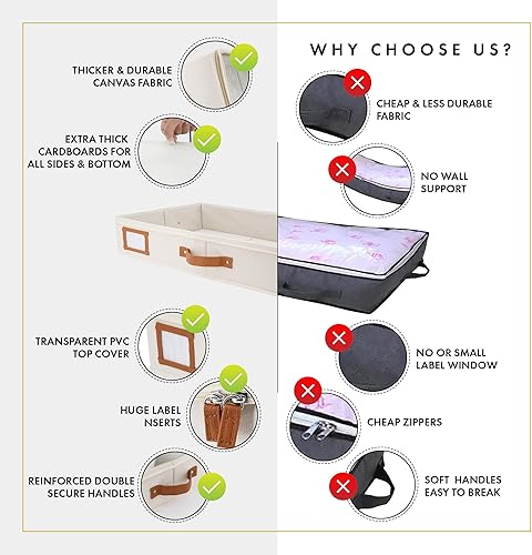 Miniatura 88 de HOMELUX THEORY 2 contenedores de almacenamiento debajo de la cama, organizador de almacenamiento de cajones debajo de la cama con contenedores