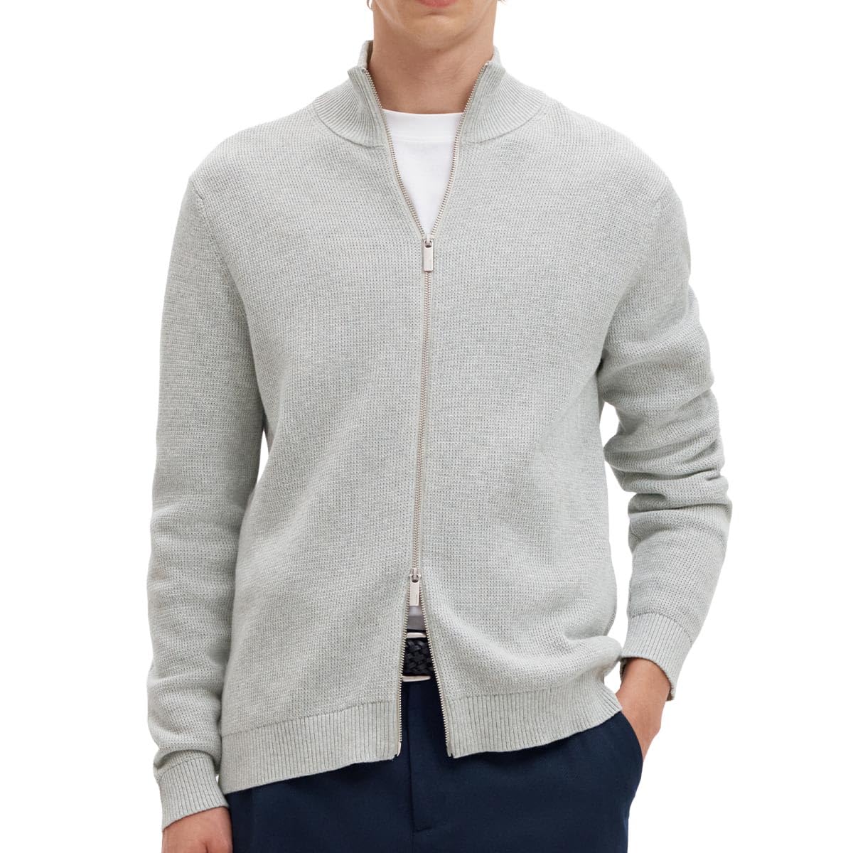SELETED Homme Herren Slhdane Ls Knit Structure Full Zip Strickjacke (1er Pack)