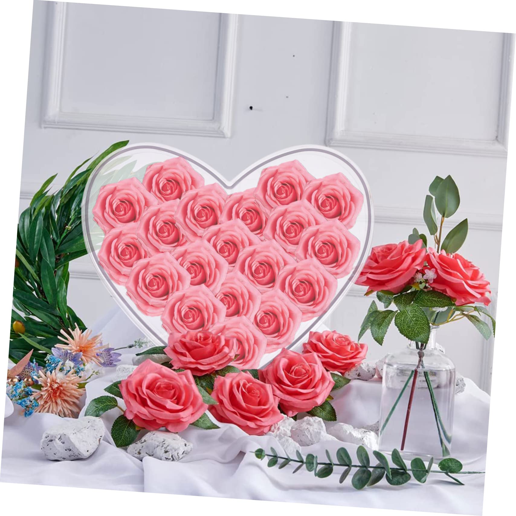 Ipetboom Scatola Confezione Coperture Nozze Piccolo Chiaro Cuore Plasmatore Fiore Rosa Decorazione Cuori Arrangiamenti Di Scatole Floreali Trasparente Acrilico
