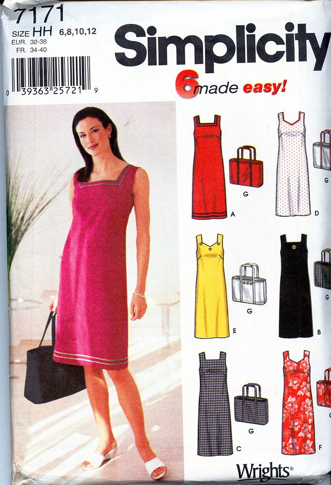 Patron Simplicity 7171 robe et sac Misses Miss Petite tailles 6 à 12 pour couture personnalisée