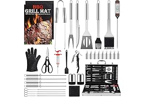 34 Piece Stainless Steel BBQ Grilling Tools Set