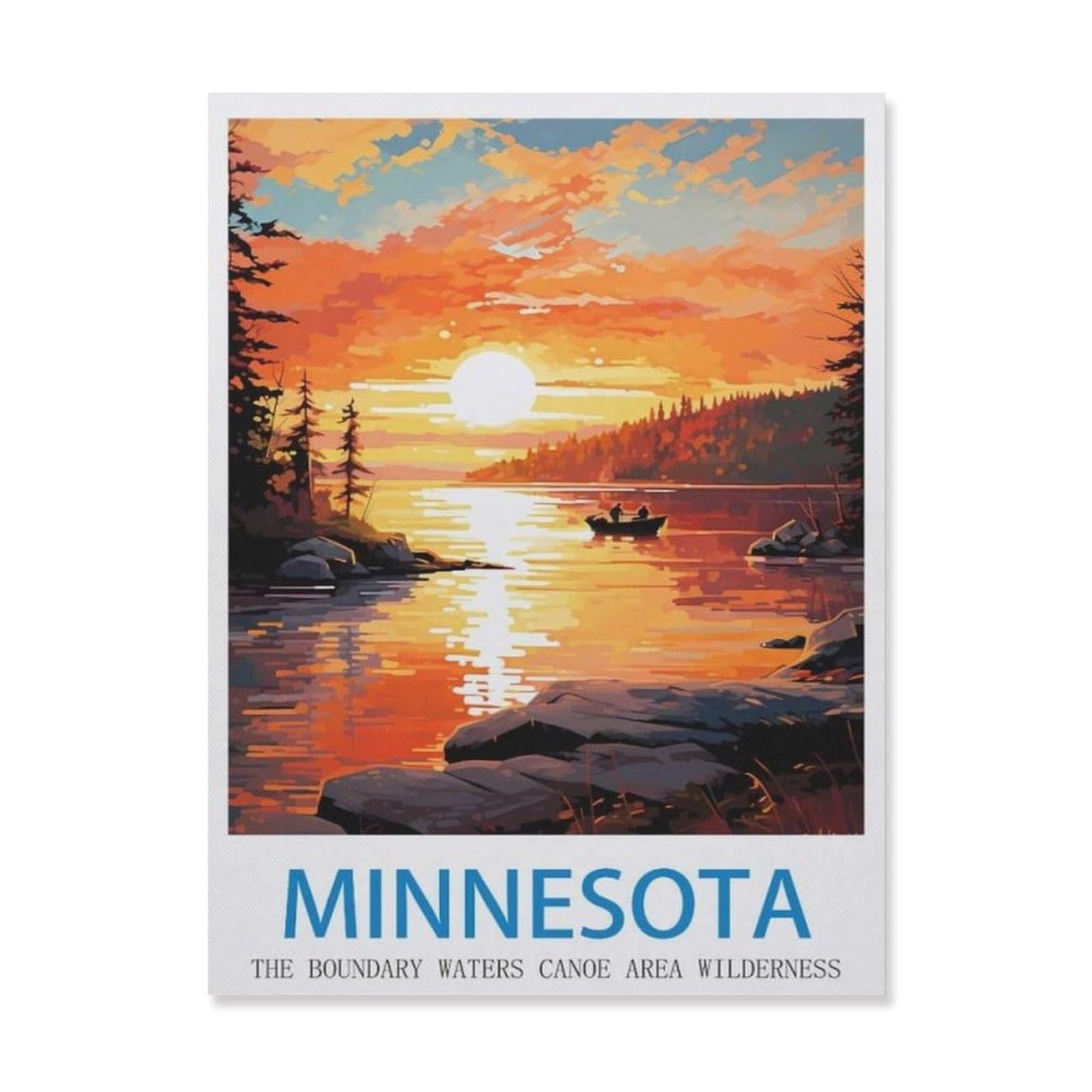 Funny Metal Tin Signs，The Boundary Waters Canoe Area Wilderness Minnesota，Bar Club Cave Home Kitchen Rustic Travel Metal Signs Wall Art Decor(20x30cm）8x12 inch-EG35
