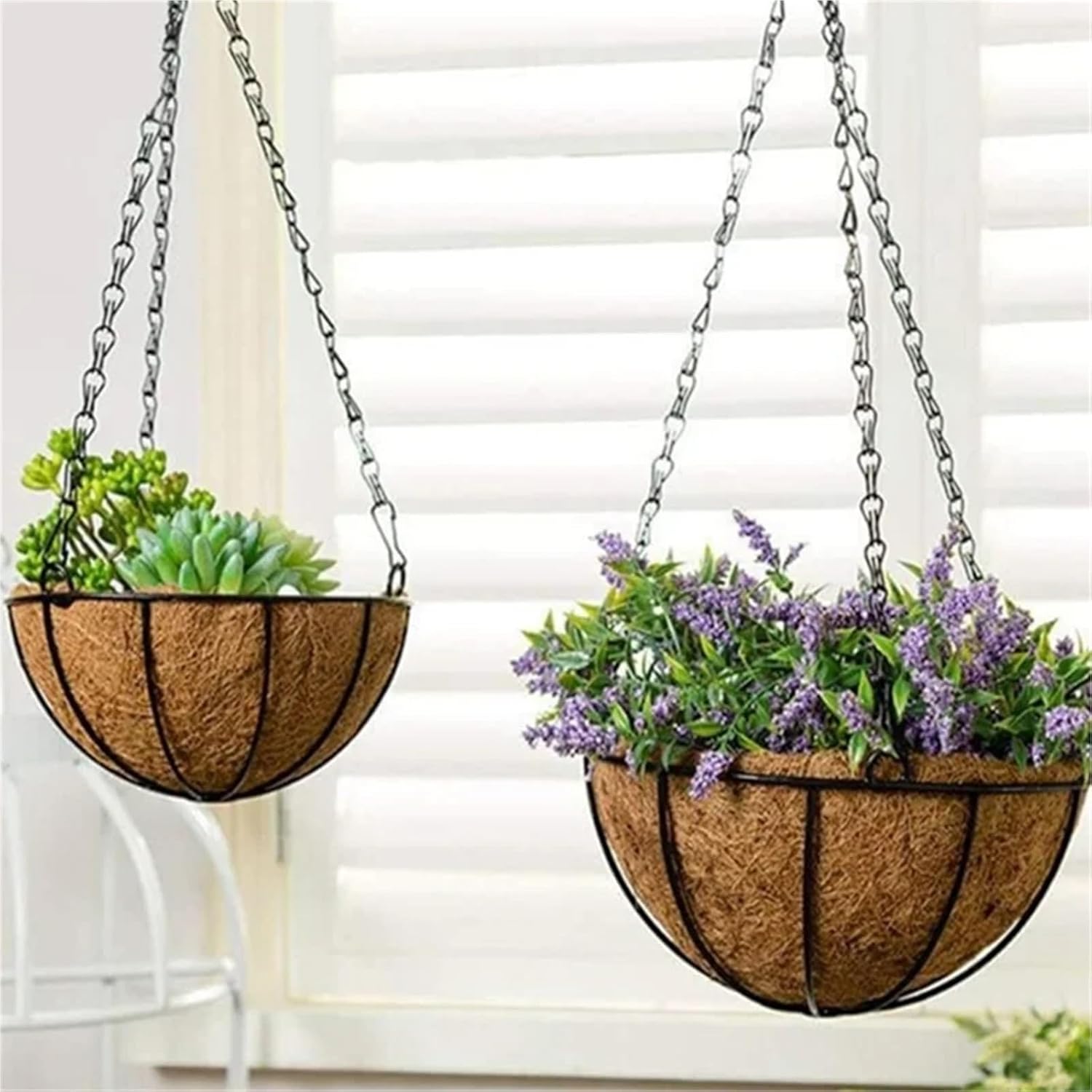 10 Pcs Hanging Flower Pot Chains Imitation Rattan Bird Feeders Hanger Decorative Grow Basins for Home Garden for Planters