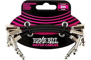 Ernie Ball Flat Ribbon Instrument Patch Cable 3-Pack: Essential Connectivity Solution for Musicians