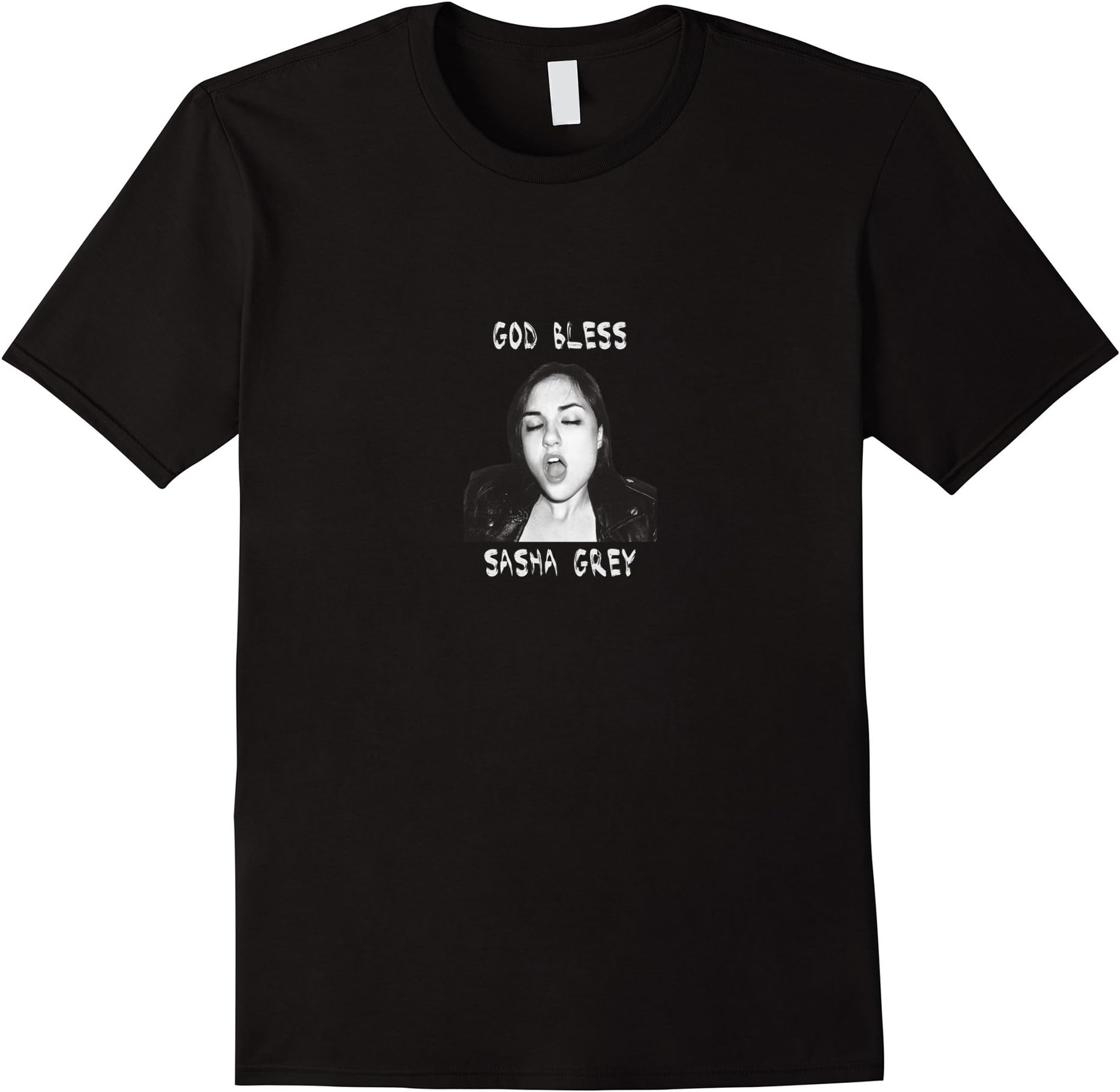 Mens God Bless Sasha Grey Tshirt Black