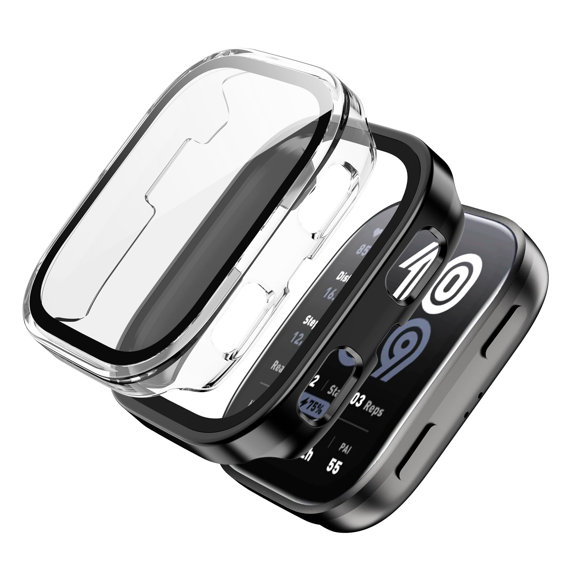 Fitudoos [2 Pezzi Cover per Amazfit Bip 6,custodia rigida in PC con pellicola pr