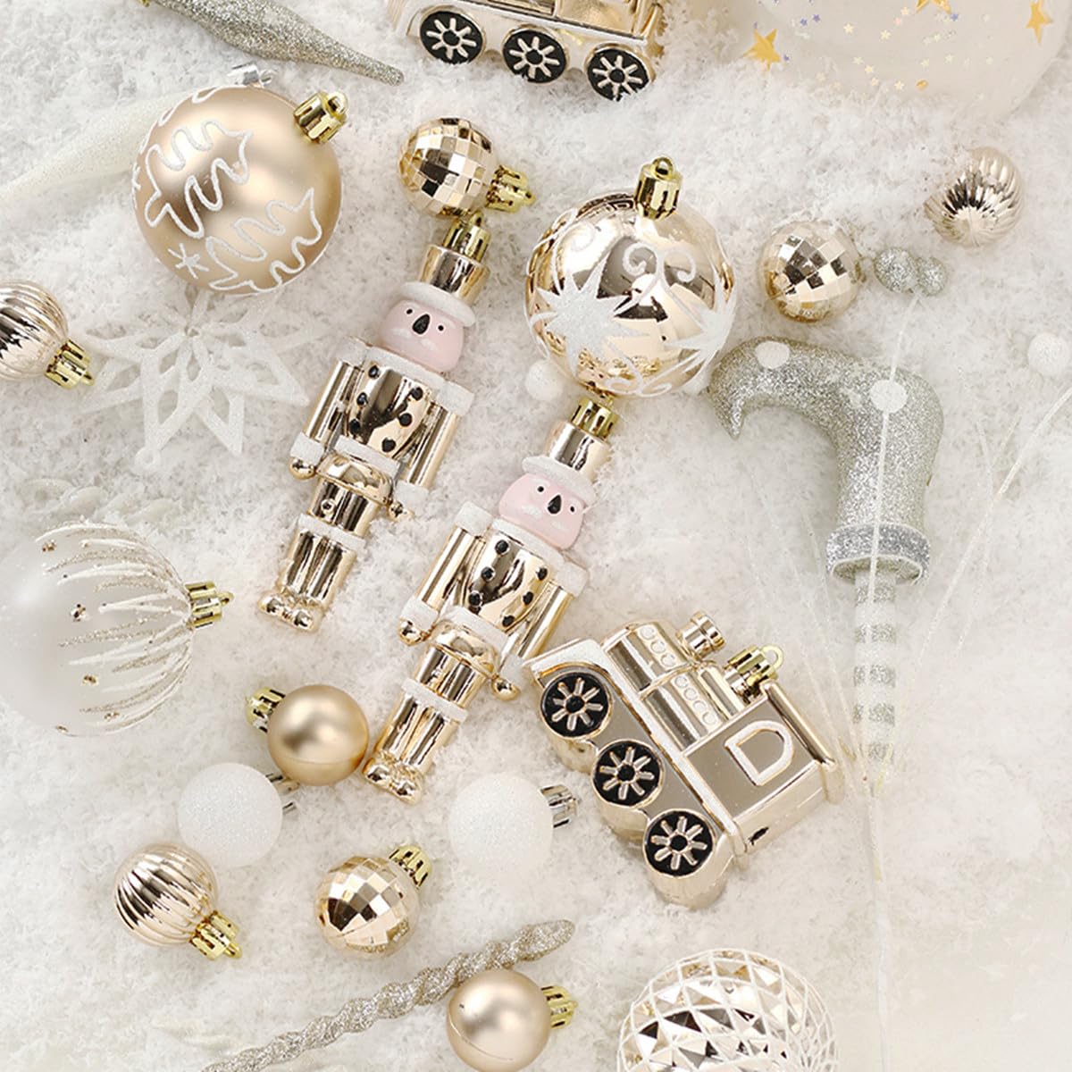 Fouriding 50pcs Christmas Balls Ornaments, Small Baubles Balls, Shatterproof Plastic - Image 4