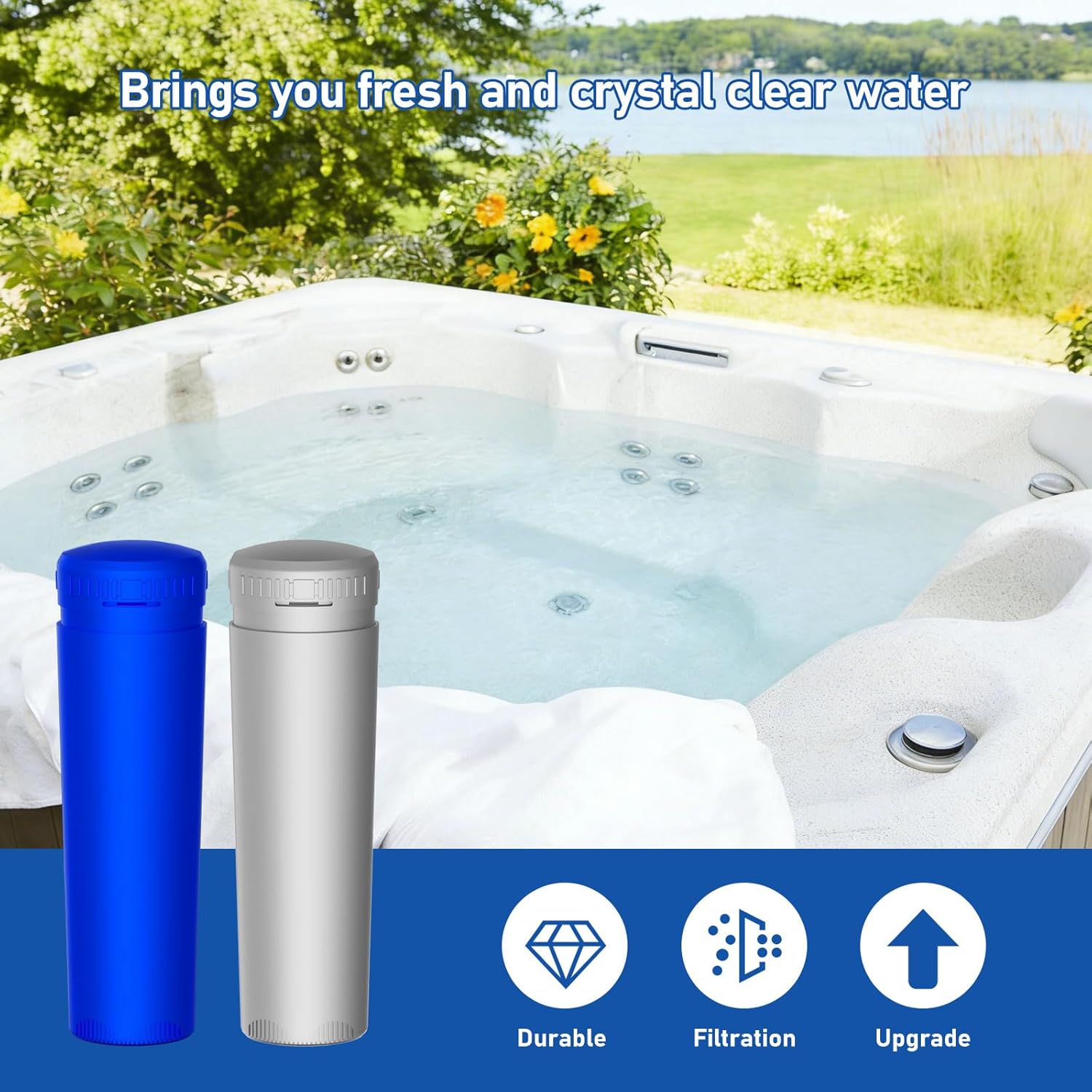 Mineral Cartridges + SmartChlor Cartridges Compatible with FROG @Ease in-Line SmartChlor Mineral Cartridge System for Marquis, Caldera, Artesian & Hot Springs Spas CYA Free, Up to 600 Gallons (1+5)