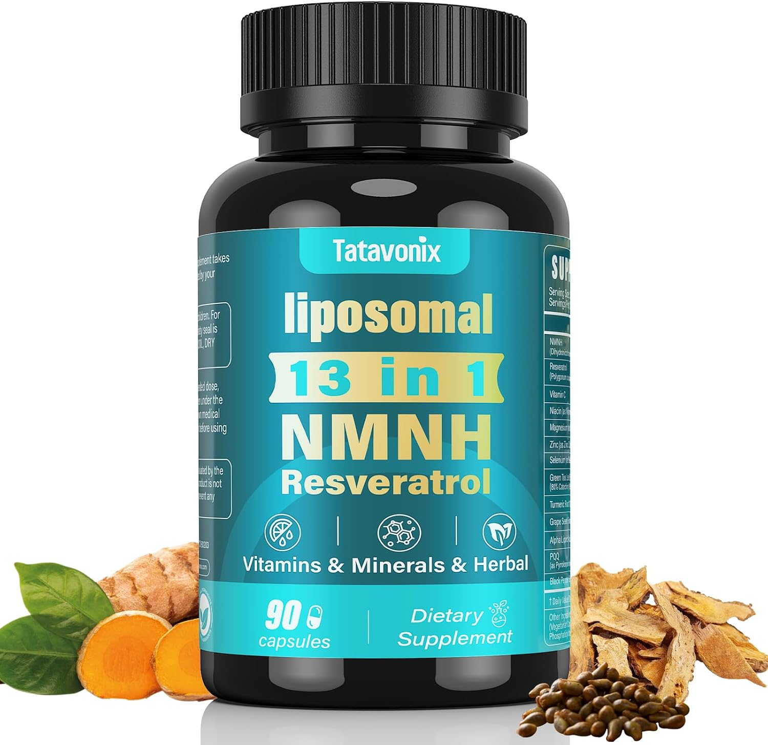 NMNH (Dihydronicotinamide Mononucleotide) 1000mg per Serving - NMN Alternative with Liposomal NAD+, Resveratrol & PQQ| Non-GMO, Gluten-Free | Supports Energy, Focus & Healthy Aging | 90 Capsules
