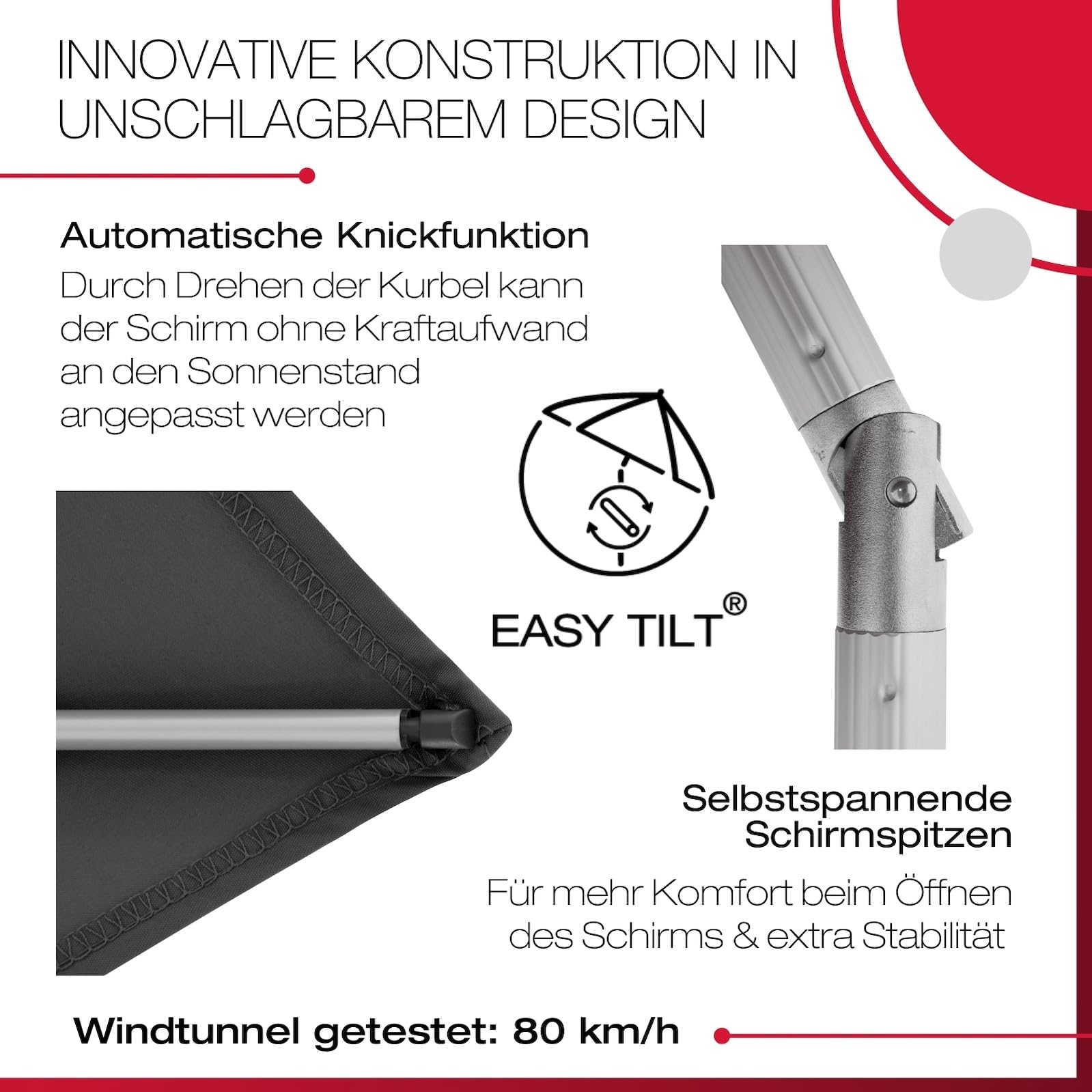 Knirps Automatic Sonnenschirm 230x150cm in verschiedenen Farben