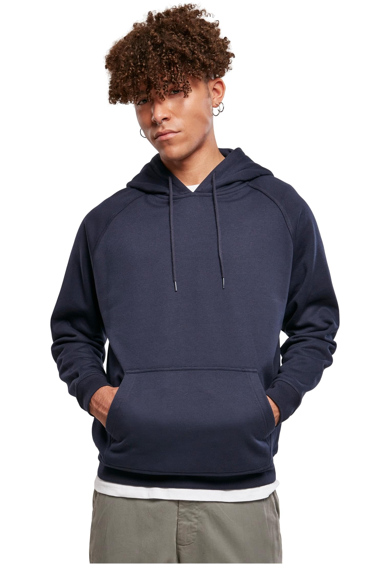 Urban Classics Men's Blank Hoody Jumper, Midnightnavy, S