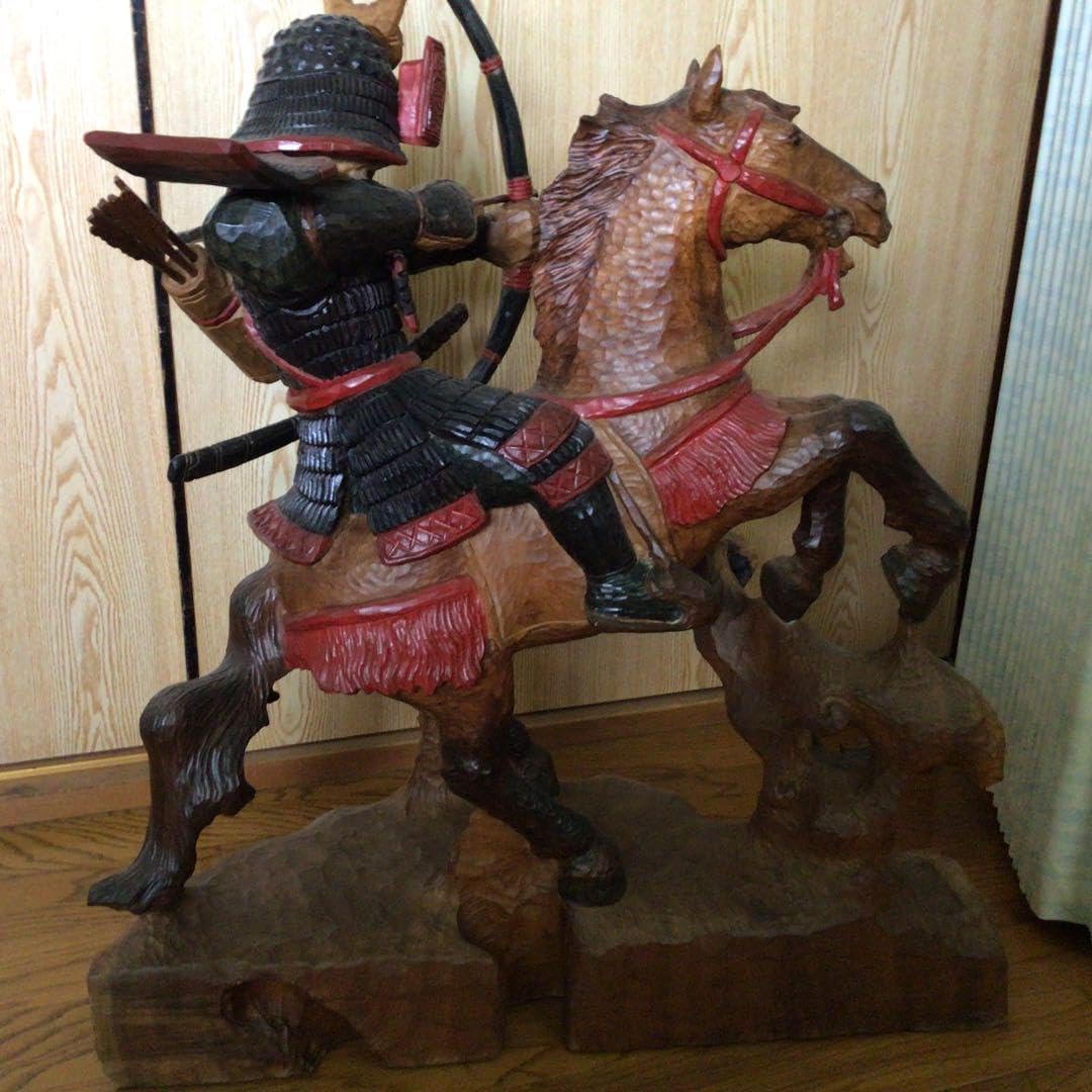 木彫り 武将 武士 武者 侍 置物 特大 希少 オイルステイン 彫刻 骨董 Amazon.co.jp: 木彫り 武将 武士 武者 侍 置物 特大 オイル